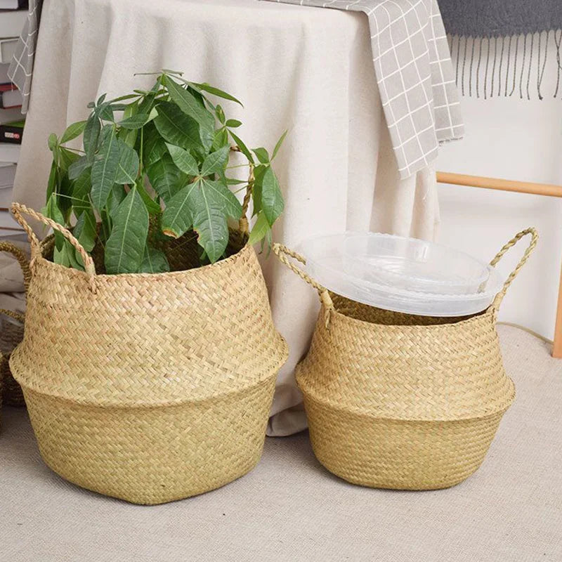grand panier en osier pour plante