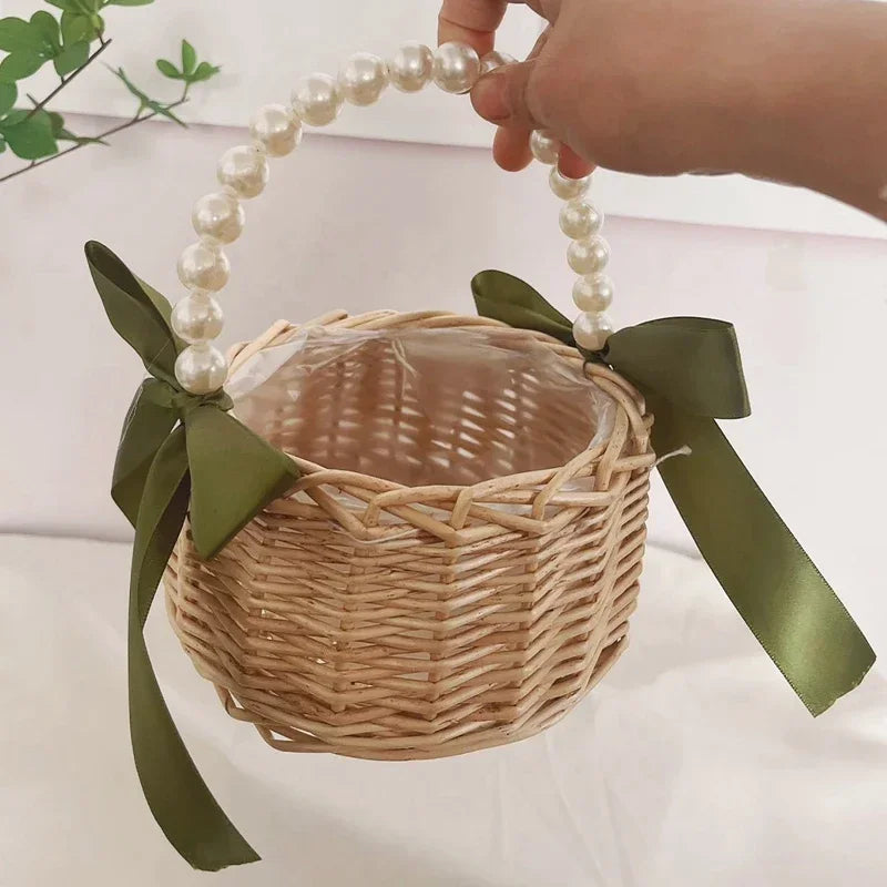 Panier en osier mariage