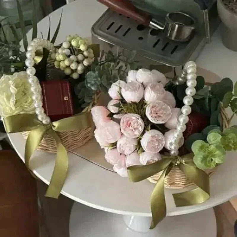 Panier en osier mariage