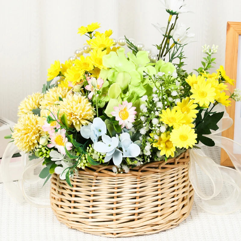Panier osier fleur