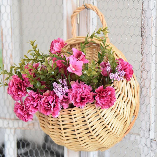 panier osier pour plantes extérieur