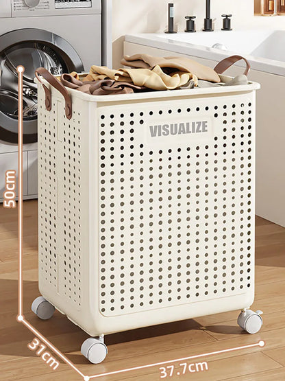 Panier à linge sur roulettes