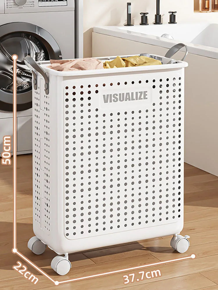 Panier à linge sur roulettes